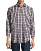 Thomas Dean Plaid Twill Sport Shirt - Lyst