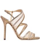 Jimmy Choo 110Mm Vigo Metallic Leather Sandals - Lyst