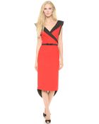 L'Wren Scott Sleeveless Sheath Dress With Belt - Bento Box/Red - Lyst