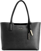 Calvin Klein Saffiano Leather Tote - Lyst
