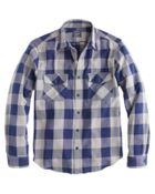 J.Crew Tall Herringbone Flannel Shirt In Navy Gingham - Lyst