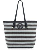 Tory Burch Oversized Stripe Tote - Awning Stripe - Lyst