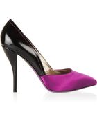 Lanvin Polished-Leather And Satin Pumps - Lyst