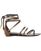 Giuseppe Zanotti Metallic Leather Lace-Up Sandals - Lyst