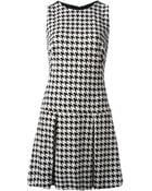 MICHAEL Michael Kors Pied Poule Pleated Dress - Lyst