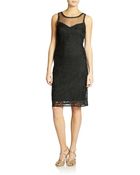 Basix Black Label Embroidered Illusion-Yoke Dress - Lyst