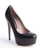 Gucci Black Leather Platform Pumps - Lyst