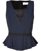 Peter Pilotto Peplum Shell With Metallic Lace - Lyst