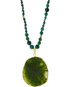 Panacea Beaded Crystal Pendant Necklace Green - Lyst