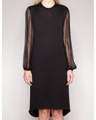 Pixie Market Silk Chiffon Sleeve Dress - Lyst