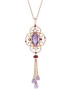 Le Vian Multistone Dangle Pendant 538 Ct Tw in 14k Rose Gold - Lyst