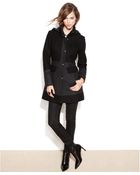 Guess Coat, Hooded Colorblock Wool-Blend Walker - Lyst