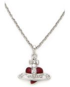 Vivienne Westwood Diamante Heart Pendant - Silver - Lyst