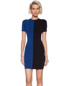 T By Alexander Wang Two Tone Short Sleeve Dress - Lyst