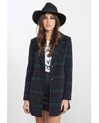 Forever 21 Wool-Blend Plaid Overcoat - Lyst