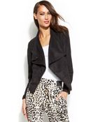 Inc International Concepts Faux-Suede Perforated Drape-Front Jacket - Lyst