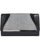 Khirma Eliazov Katherine Leather/Water Snakeskin Clutch: Grey - Lyst