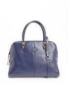 Tod's Marine Blue Leather Large Top Handle Tote - Lyst