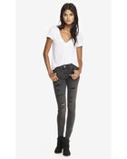 Express Mid Rise Destroyed Jean Legging - Lyst