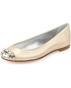 Giuseppe Zanotti Metallic Spiked Cap-Toe Flat - Lyst