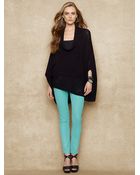 Ralph Lauren Blue Label Linen-Blend Cowlneck Poncho - Lyst