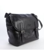 Prada Black Leather Messenger Bag - Lyst