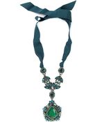 Lanvin Crystal Ribbon Necklace - Lyst