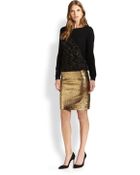 Raoul Metallic Leather Pencil Skirt - Lyst