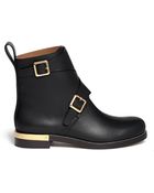 Chloé Buckle Leather Ankle Boot - Lyst