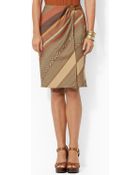 Lauren by Ralph Lauren Striped Wrap Skirt - Lyst