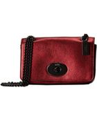 Coach Metallic Leather Mini Chain Crossbody - Lyst