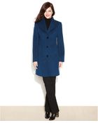 Jones New York Checked Textured Walker Coat - Lyst