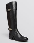 Cole Haan Flat Riding Boots - Dorian Stretch Back - Lyst