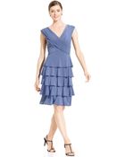 Patra Petite Beadtrim Tiered Dress - Lyst