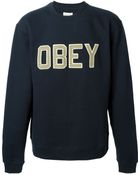 Obey Logo Sweatshirt - Lyst