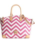Dooney & Bourke Chevron Satchel - Lyst