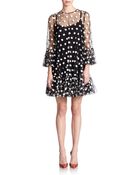 Dolce & Gabbana Tulle Polka-Dot Babydoll Dress - Lyst