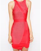 Ax Paris Wrap Body-Conscious Dress With Ripple Panels - Lyst