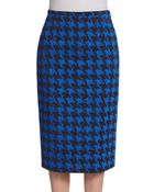 Michael Kors Houndstooth Pencil Skirt - Lyst