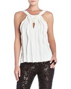 BCBGMAXAZRIA Malena Ruffle Sleeveless Top - Lyst