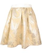 By Malene Birger Okih Gold Jacquard Skirt - Lyst