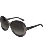 Tom Ford Shaded Grey 'Margot' 63Mm Oversize Sunglasses - Lyst