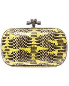 Bottega Veneta Knot Snakeskin Clutch - Lyst