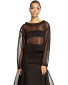 DKNY Mesh Long Sleeve Pullover - Lyst