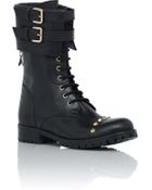 Patrizia Pepe Flat Leather Commando Boots - Lyst