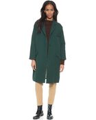 Giada Forte Knee Length Coat With Collar - Green - Lyst