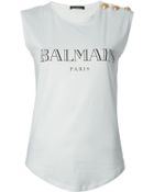 Balmain Sleeveless Top - Lyst