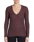 James Perse Long-Sleeve V-Neck Top - Lyst