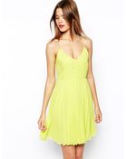 Asos Cami Mini Pleated Dress - Lyst
