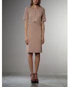 Patrizia Pepe Knee Sheath Dress Stitch Fabric - Lyst